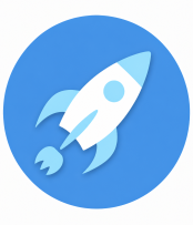 A rocket ship icon to portray the subject of physics