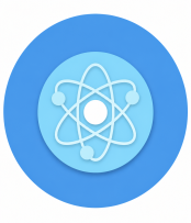 An atom icon to portray the subject of general science